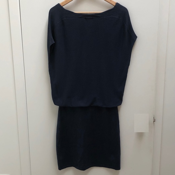 Silk and Cotton Jigsaw dress. Blue-grey colour. Fitted bottom loose top.… - Picture 3 of 9